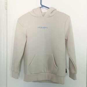 NWT Sonneti London cream/ oatmeal colored logo fleece hoodie size M